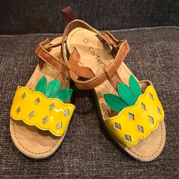 Carter's Vibrant Yellow and Green Pineapple Sandals/size 13 - Picture 11 of 11